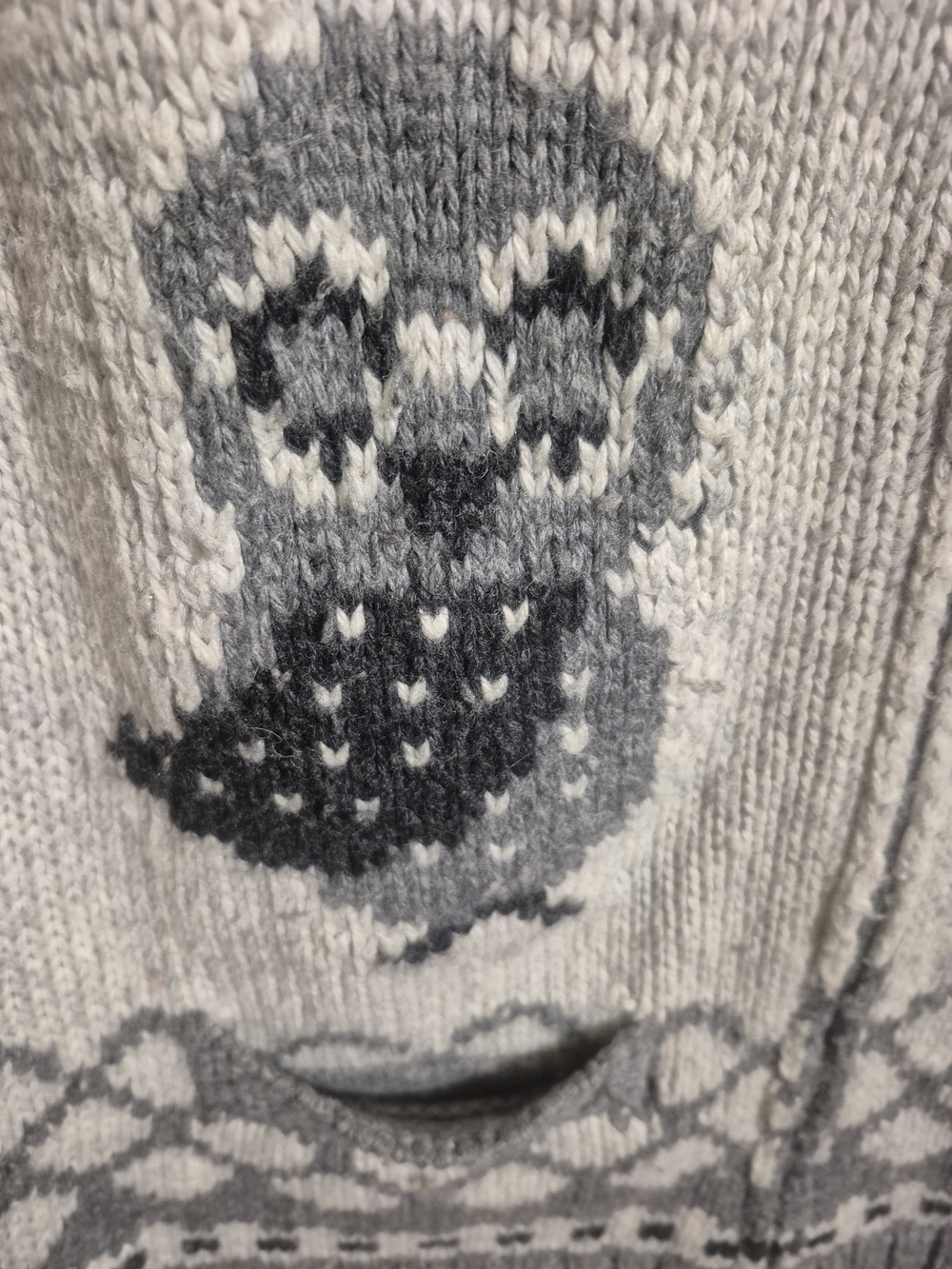 Kismet Owl Fair Isle Wool Blend Zip Cardigan Sweater M - Picture 3 of 8